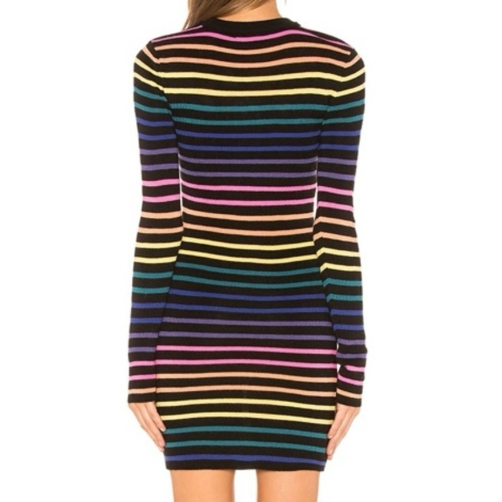 Lovers and Friends Unity Sweater Dress Rainbow Stripe Size Large Long Sleeve - Picture 2 of 9
